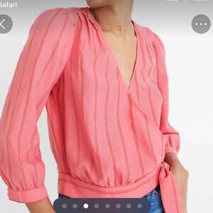 Madewell Cecelia Pink Wrap Blouse